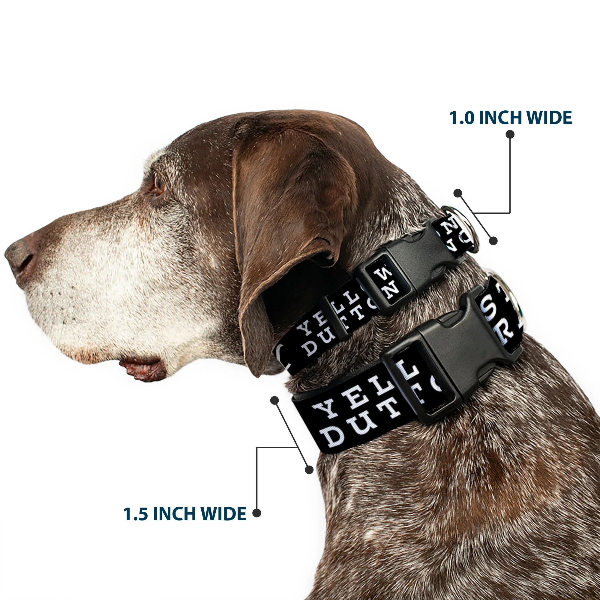 Yellowstone Dutton Ranch Logo Black/White Pet Clip Collar - Image 2