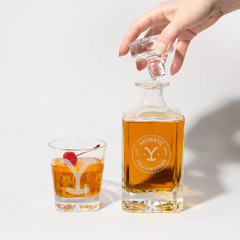Yellowstone Authentic Y Logo Decanter and Rocks Glass Set - Image 3