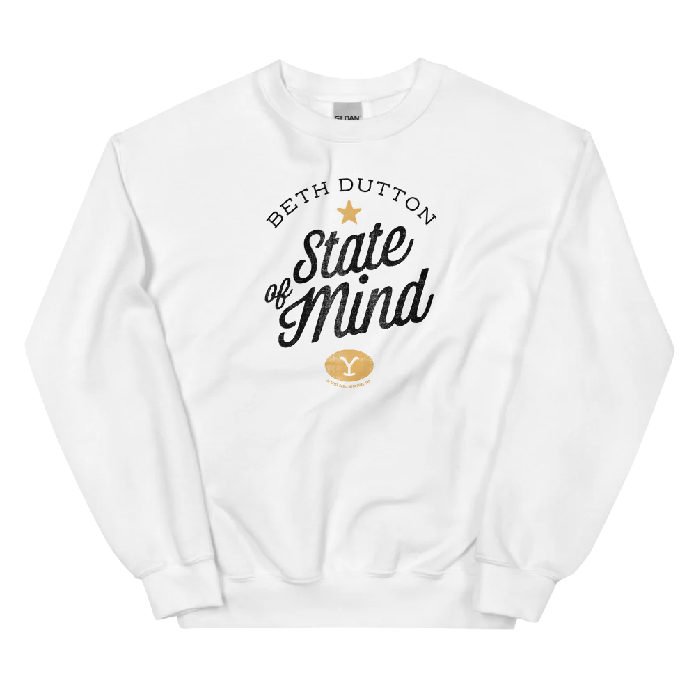 Yellowstone Beth Dutton State of Mind Fleece Crewneck Sweatshirt - Image 2