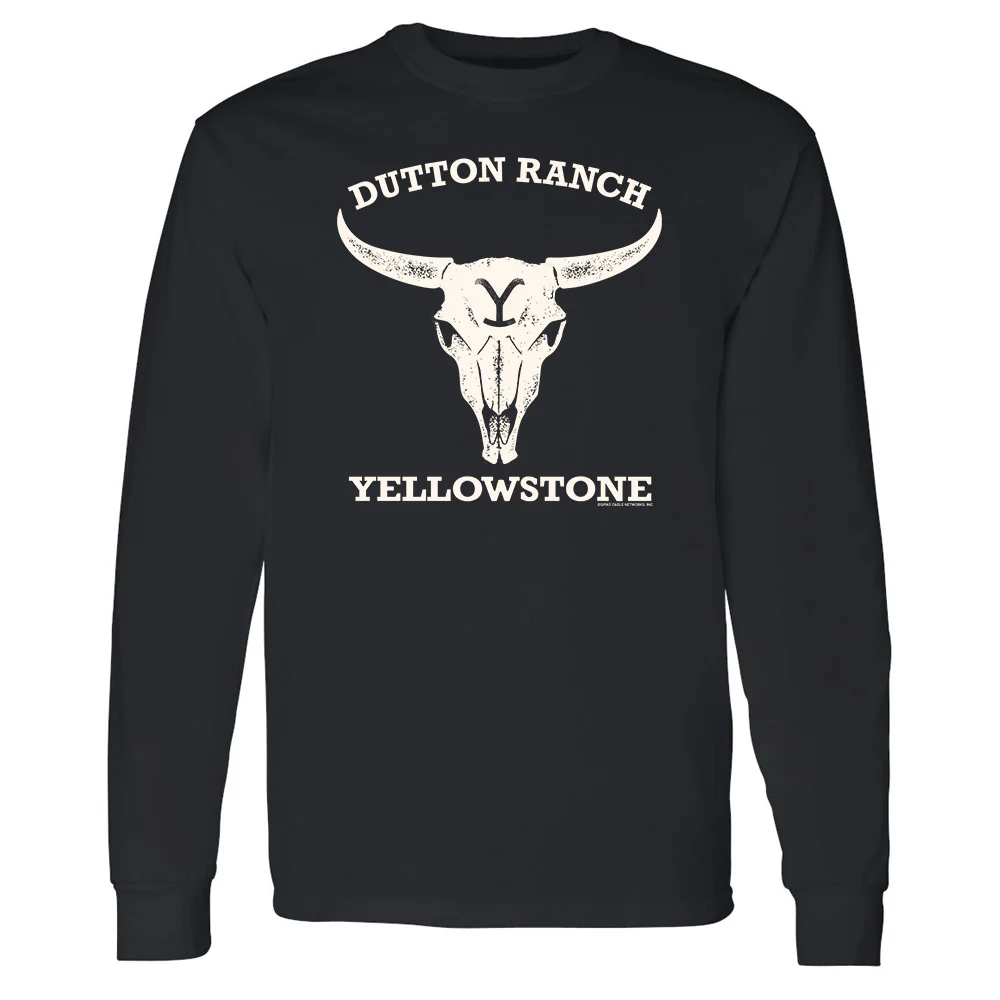 Yellowstone Cow Skull Adult Long Sleeve T-Shirt - Image 4