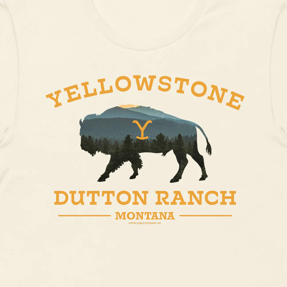 Yellowstone Dutton Ranch Bison Adult Short Sleeve T-Shirt - Image 2