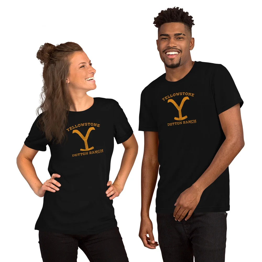Yellowstone Dutton Ranch Distressed Logo Adult Short Sleeve T-Shirt - Image 7