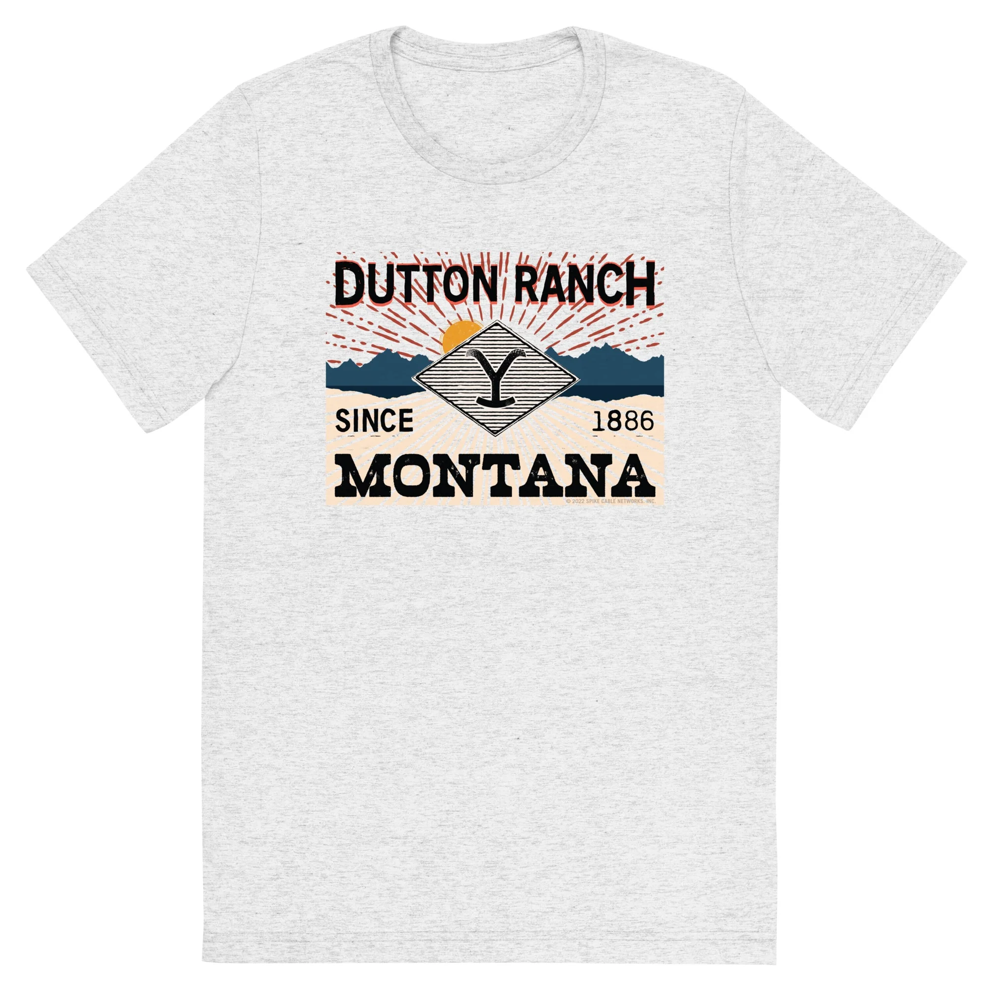 Yellowstone Dutton Ranch Montana Tri-Blend Short Sleeve T-Shirt - Image 4