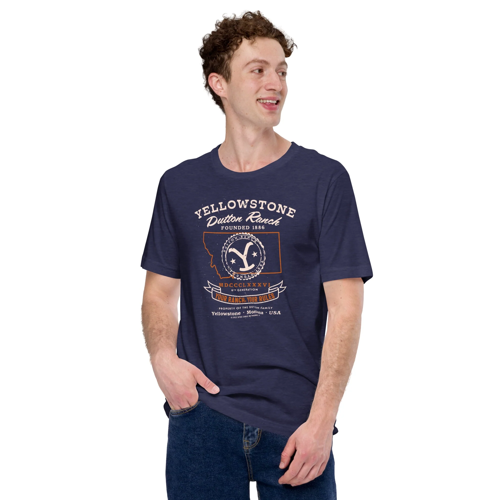 Yellowstone Dutton Ranch Your Ranch Your Rules Short Sleeve T-Shirt - Image 3