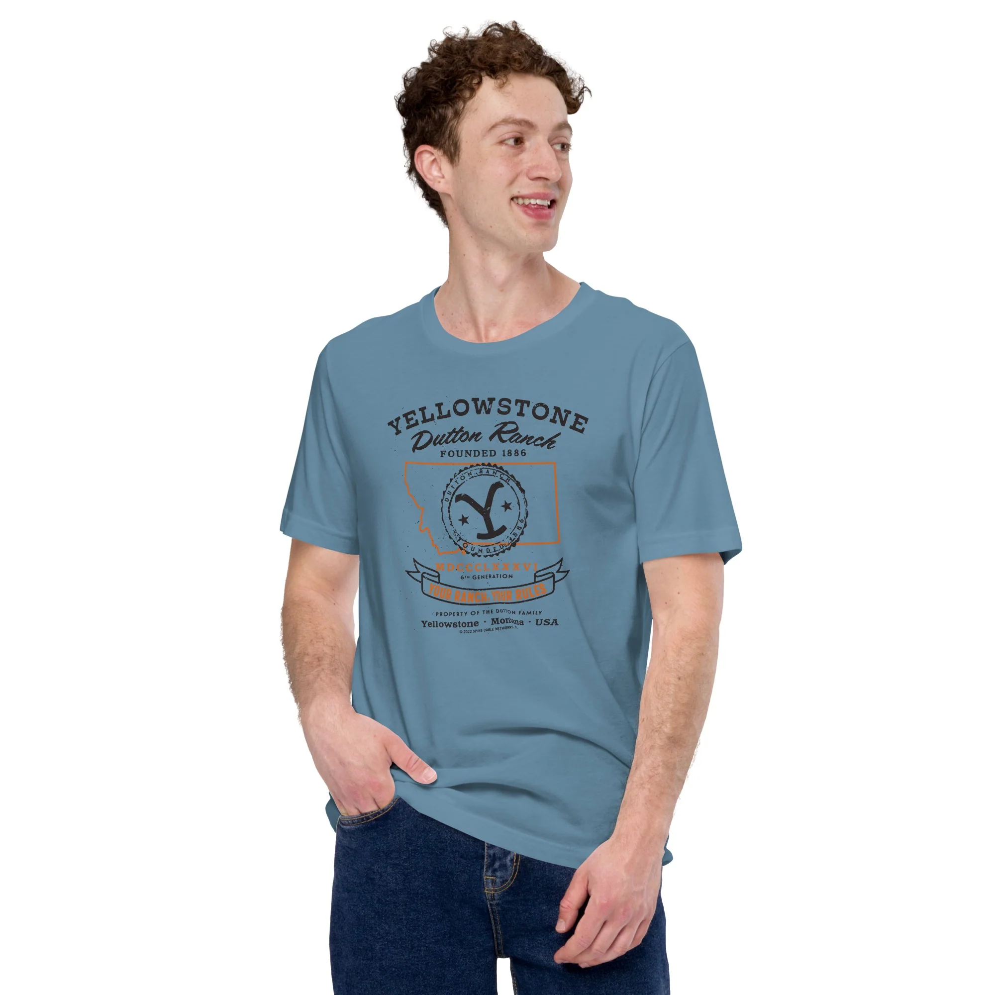 Yellowstone Dutton Ranch Your Ranch Your Rules Short Sleeve T-Shirt - Image 8
