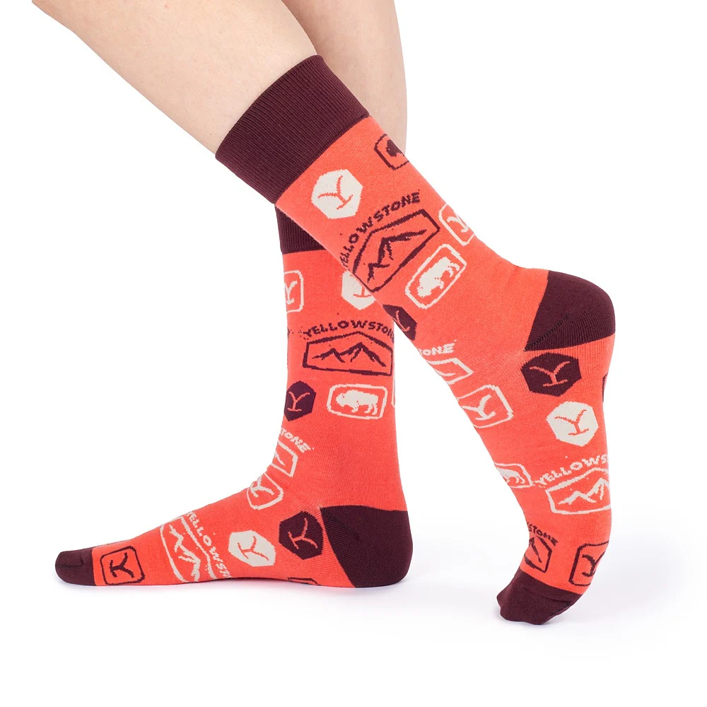 Yellowstone Orange Dutton Ranch Logo Socks - Image 4
