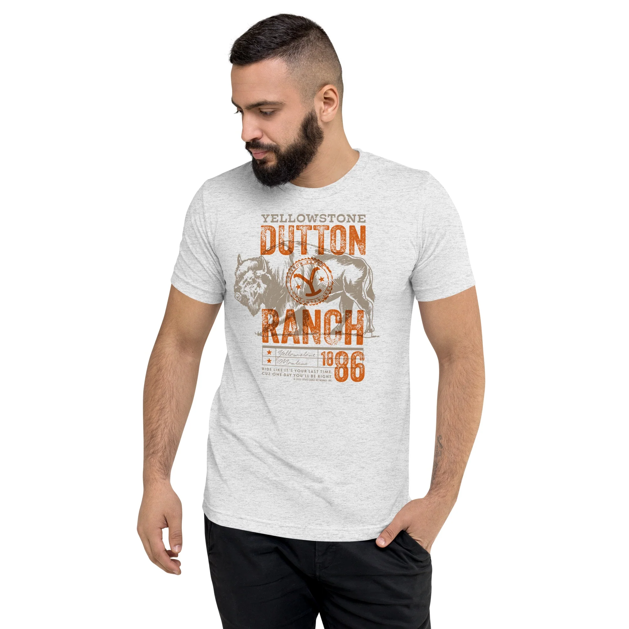 Yellowstone Ride Like It's Your Last Adult Tri-Blend T-Shirt - Image 5