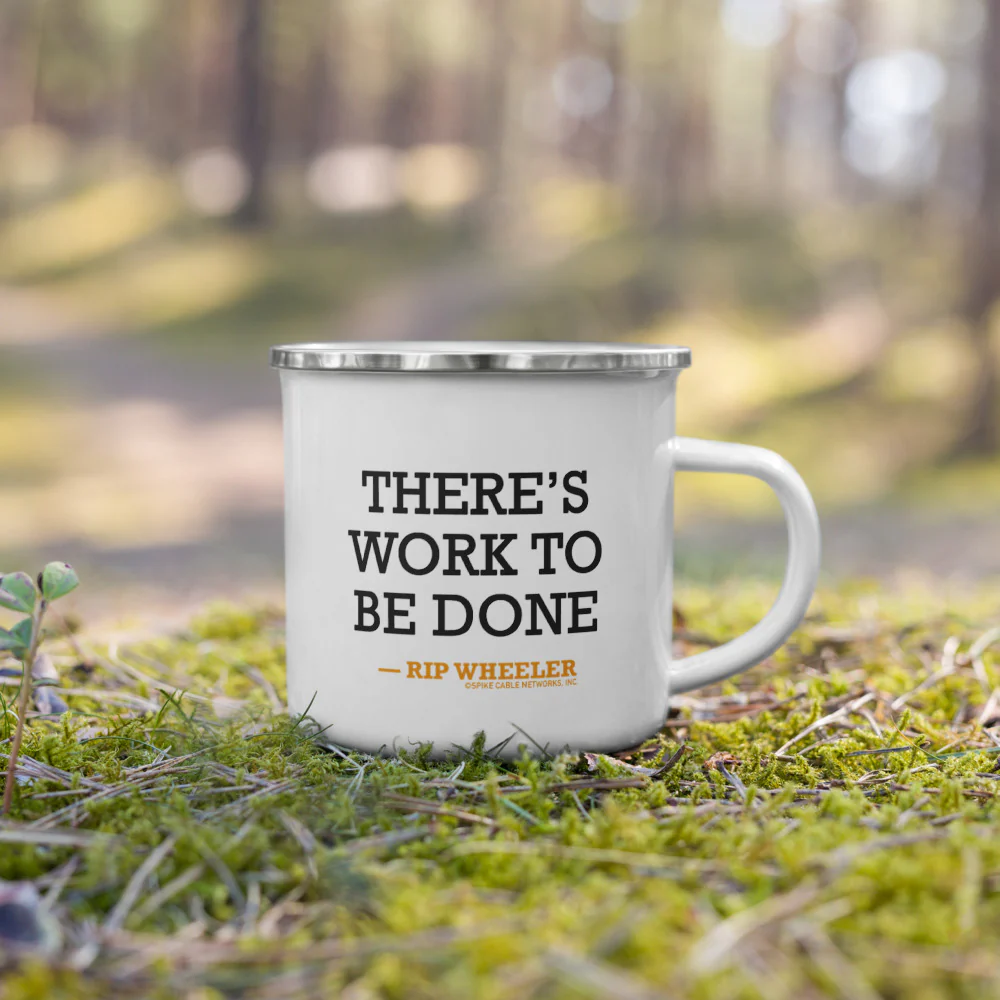 Yellowstone Rip Wheeler There's Work To Be Done Enamel Mug - Image 3