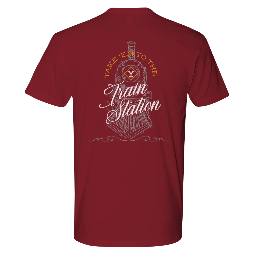 Yellowstone Take 'Em To The Train Station Adult Short Sleeve T-Shirt - Image 5