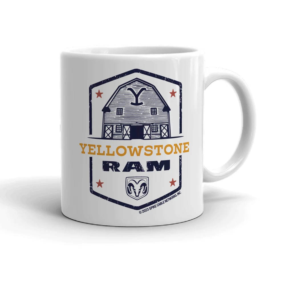 Yellowstone x Ram Barn White Mug - Image 4