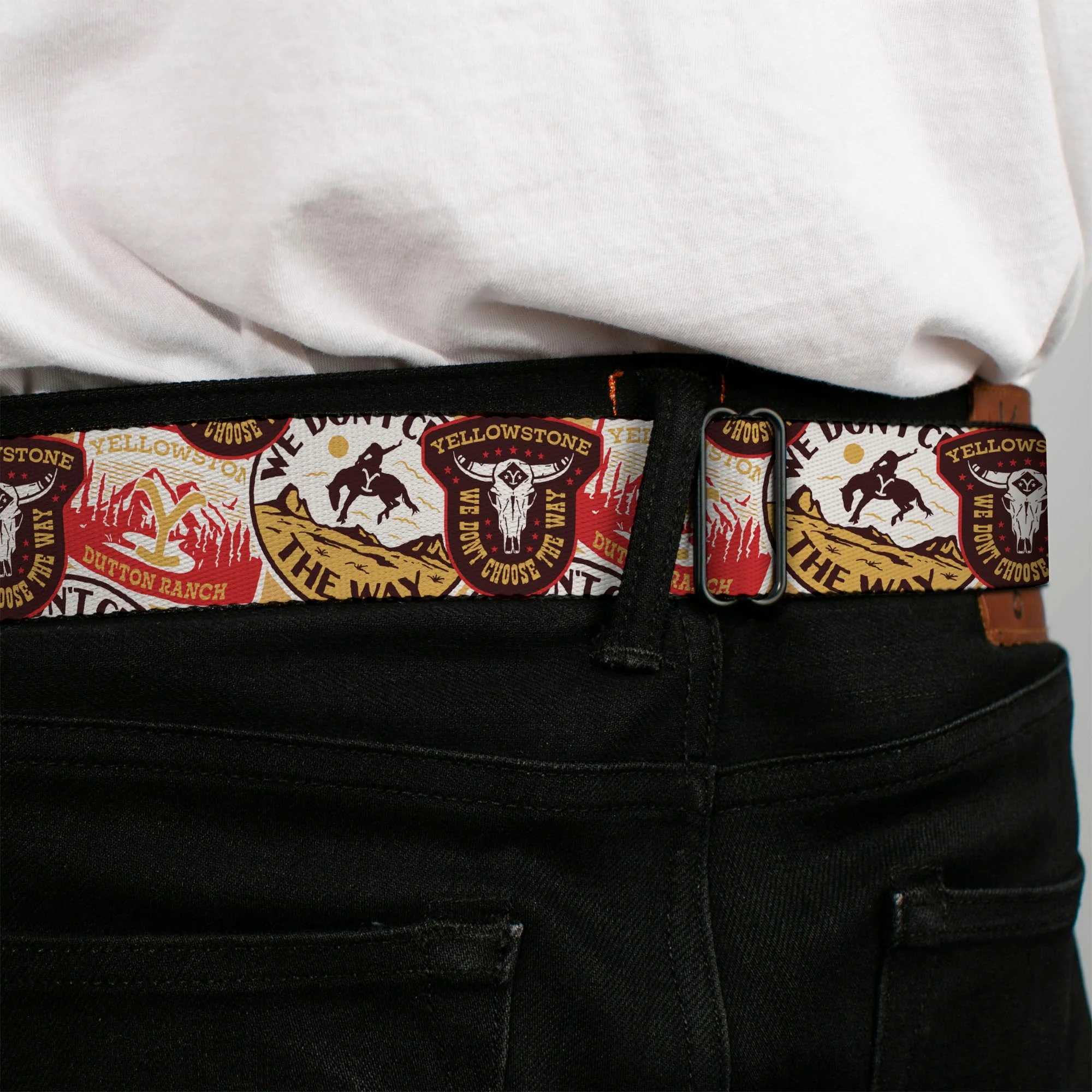 Yellowstone Y Logo Full Color Patches Seatbelt Belt - Image 4