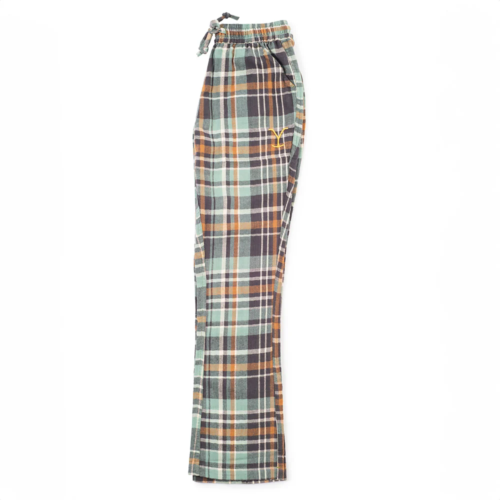 Yellowstone Y Logo Embroidered Women's Cabin Jams Flannel Pajama Pants - Image 7