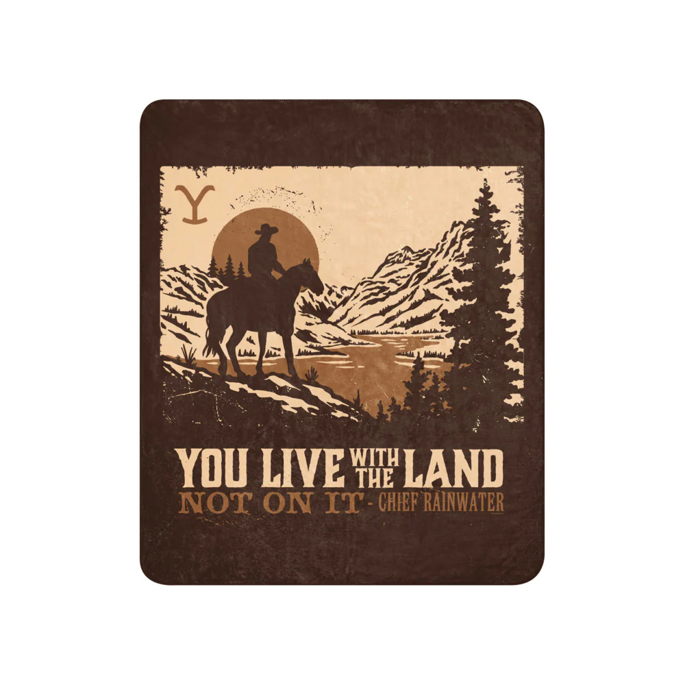 Yellowstone You Live With The Land Premium Sherpa Blanket
