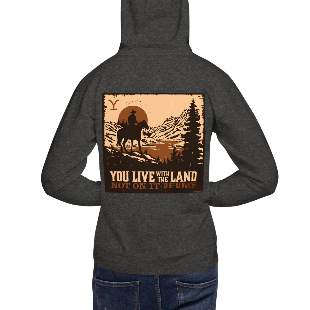 Yellowstone You Live With The Land Unisex Premium Hoodie - Image 7